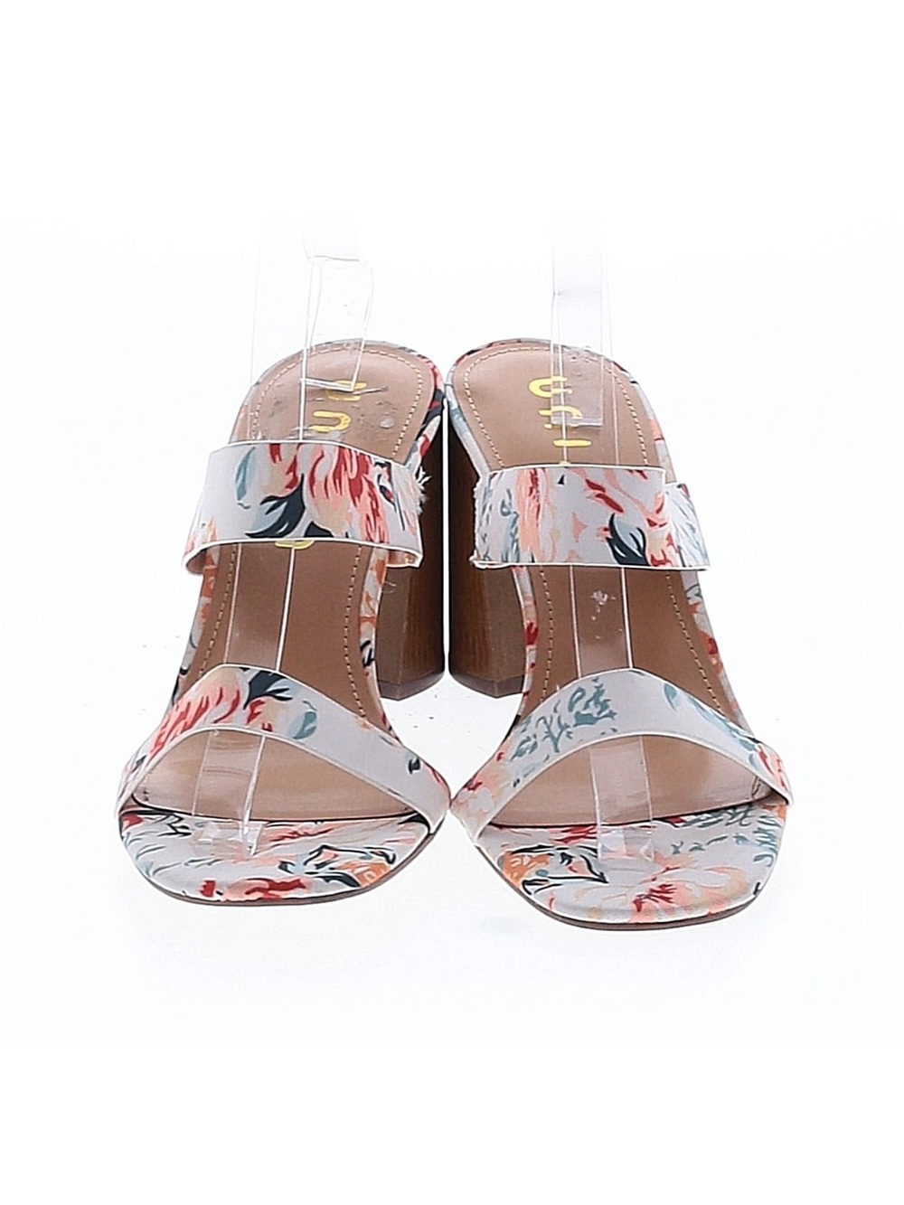 Unisa Floral Print Block Heel Sandals Sz 10 Strap Slide